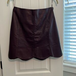 Aaron & Amber Burgundy/Maroon Leather Skirt